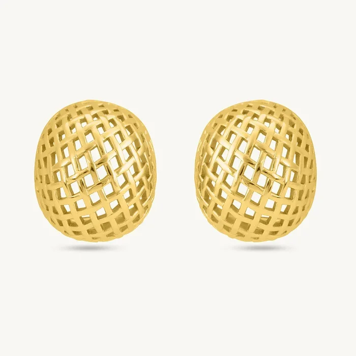 Honeycomb Gold Dome Studs