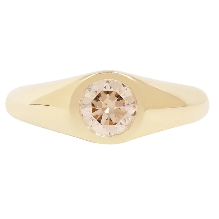 Honeydrop Diamond Signet Ring