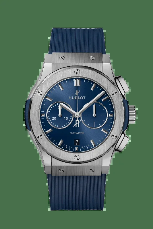 Hublot Classic Fusion Chronograph in Titanium with Blue dial 42mm