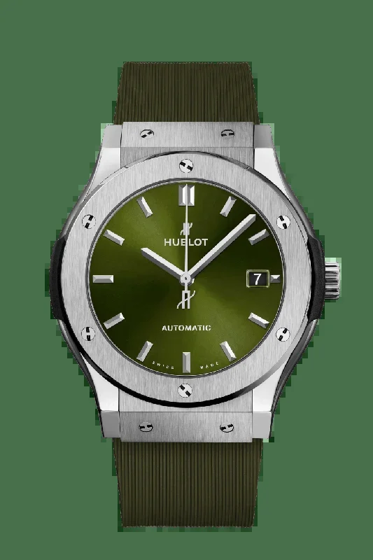 Hublot Classic Fusion with Green Dial in Titanium 45mm