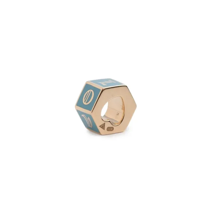 I Love U : Small Ceramic Faceted Heart Beat Aqua