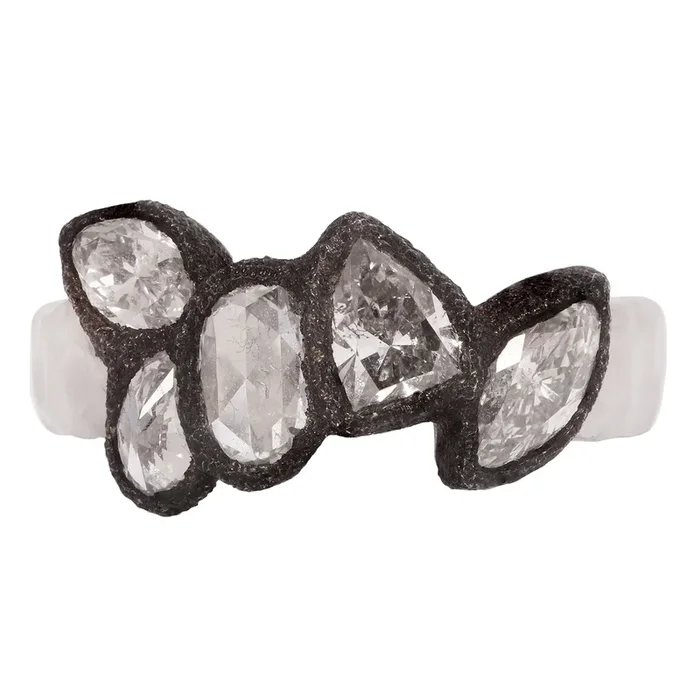 Icy Diamond Cluster Ring
