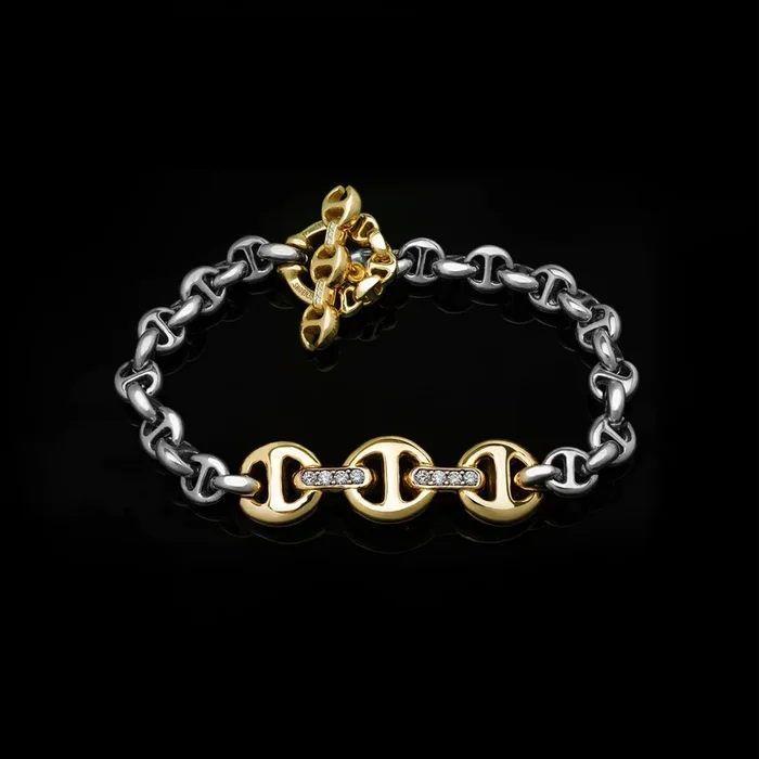 ID BRACELET – STERLING SILVER | 18K GOLD