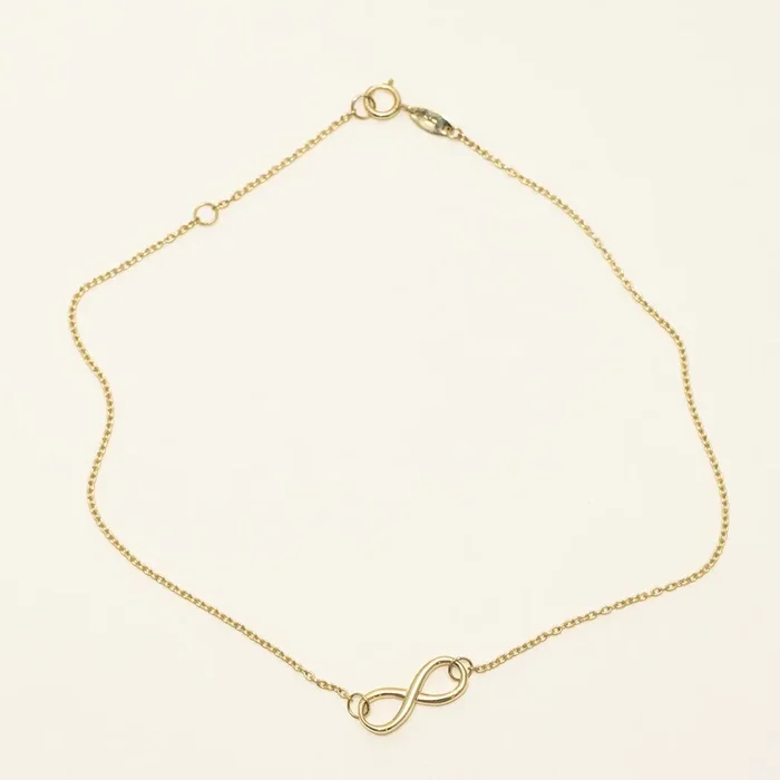 Infinity Ankle Bracelet in 10kt Yellow Gold (9-10 inches)