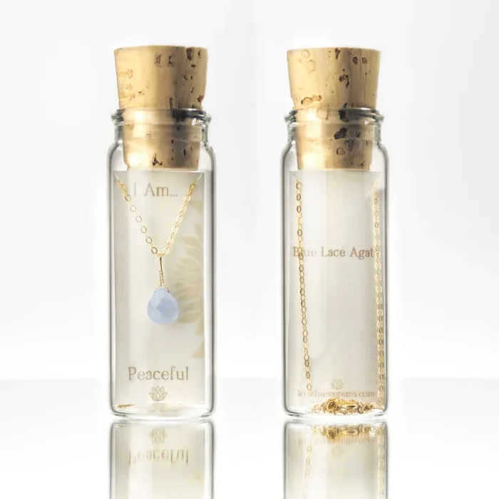 Intention Necklace Bottle – Peaceful Blue Lace Agate