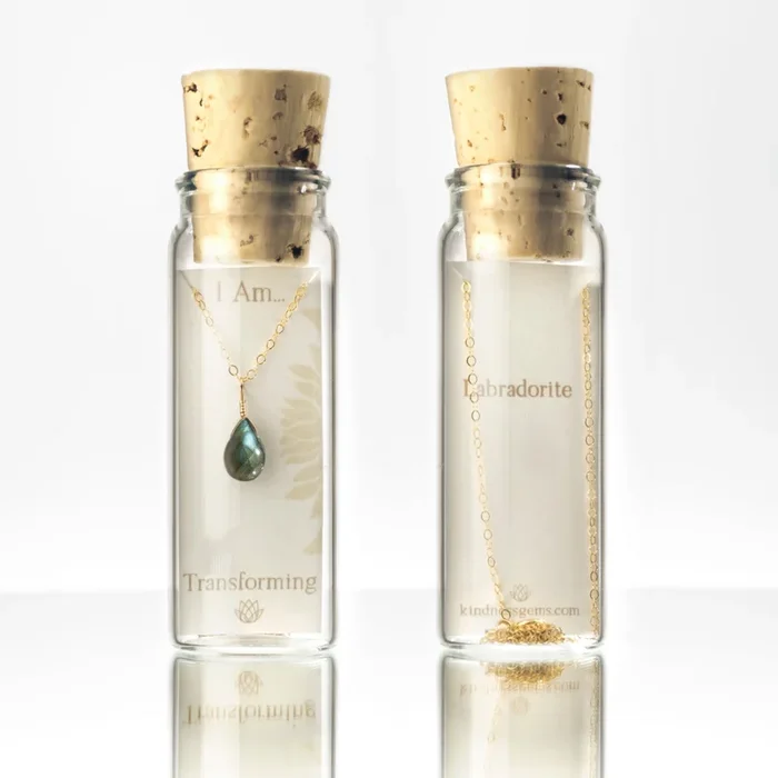 Intention Necklace Bottle – Transforming Labradorite