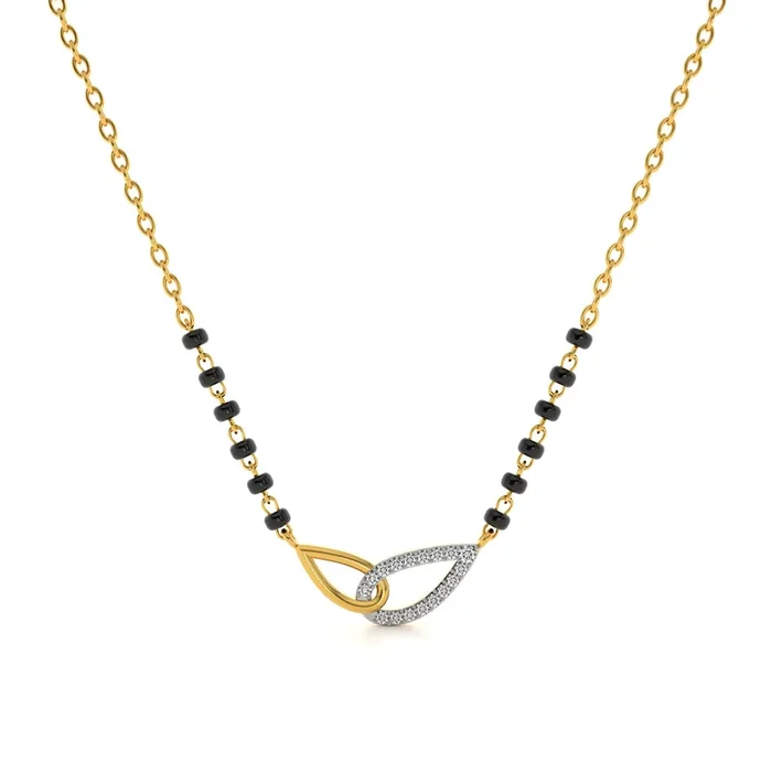 Interlock Bond Loop 9KT Gold Lab Grown Diamond Mangalsutra