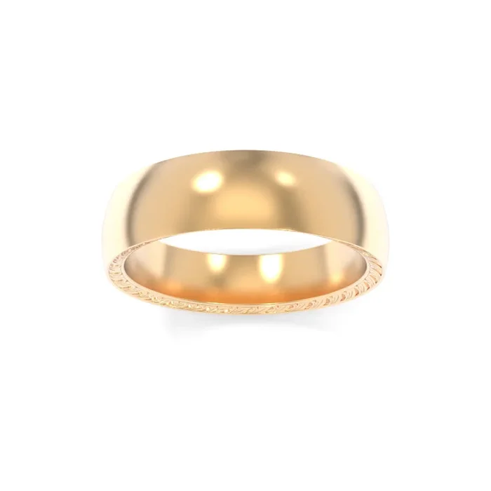 Inverted Bevel Engraved Band 6.00mm