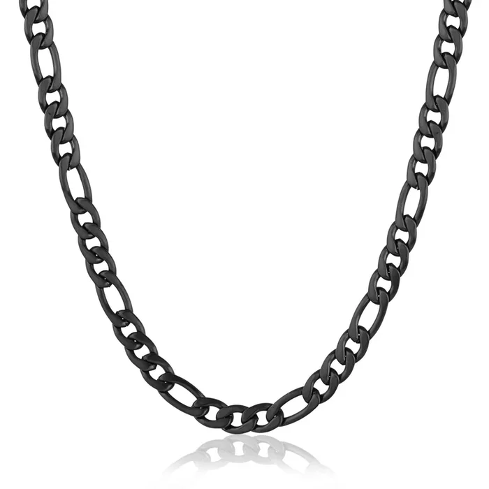 Italgem Men’s 22″ 6mm IP Steel Figaro Chain Necklace