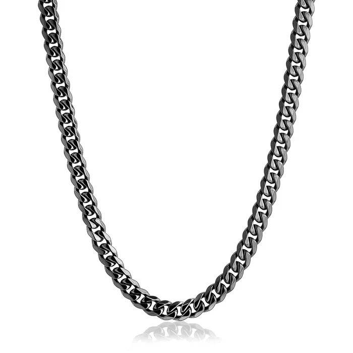 Italgem Men’s 24″ 7.7mm IP Steel Curb Chain Necklace