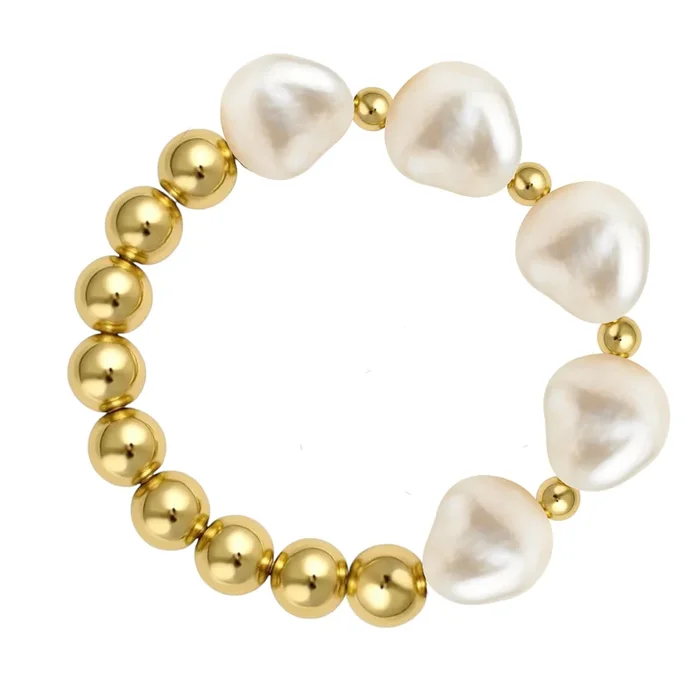 Ivy | Beaded Stretchy Ring with Pearls