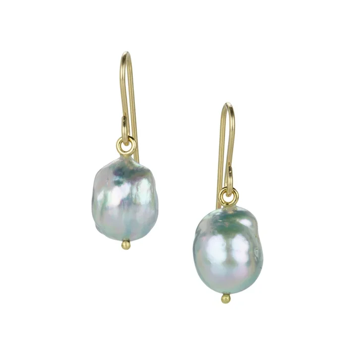 Japanese Baroque Akoya Pearl Drop Earrings