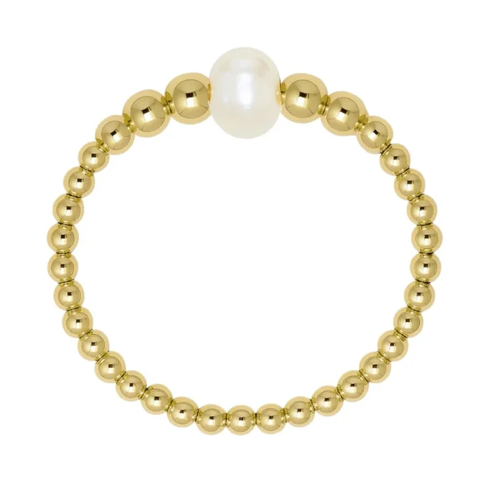 Jenna | Beaded Stretchy Ring with Pearls