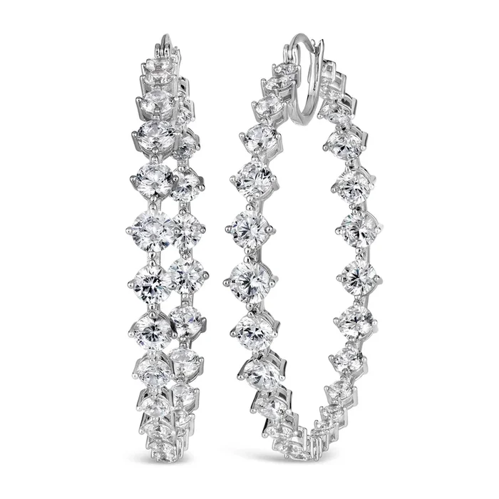 Jennifer XL Inside Out Hoops in Platinum