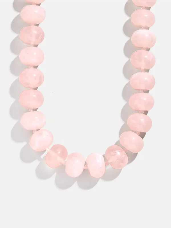 Joan Semi-Precious Necklace – Rose Quartz
