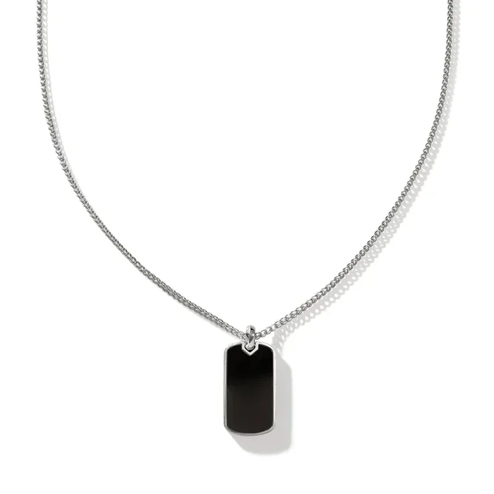 John Hardy ID Series Black Onyx Necklace in Sterling Silver