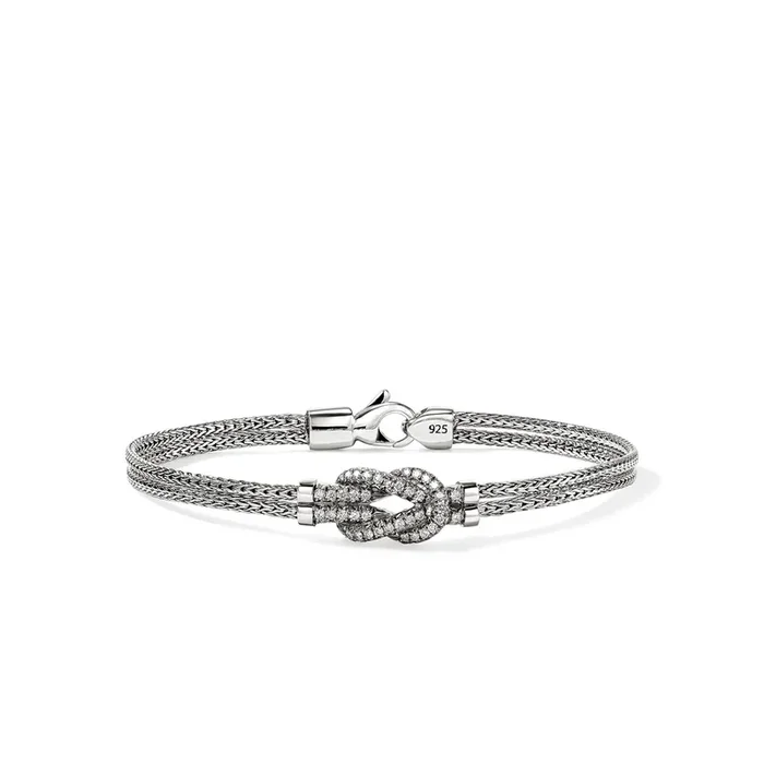 John Hardy Love Knot Bracelet in Sterling Silver with Diamonds (1/3ct tw)
