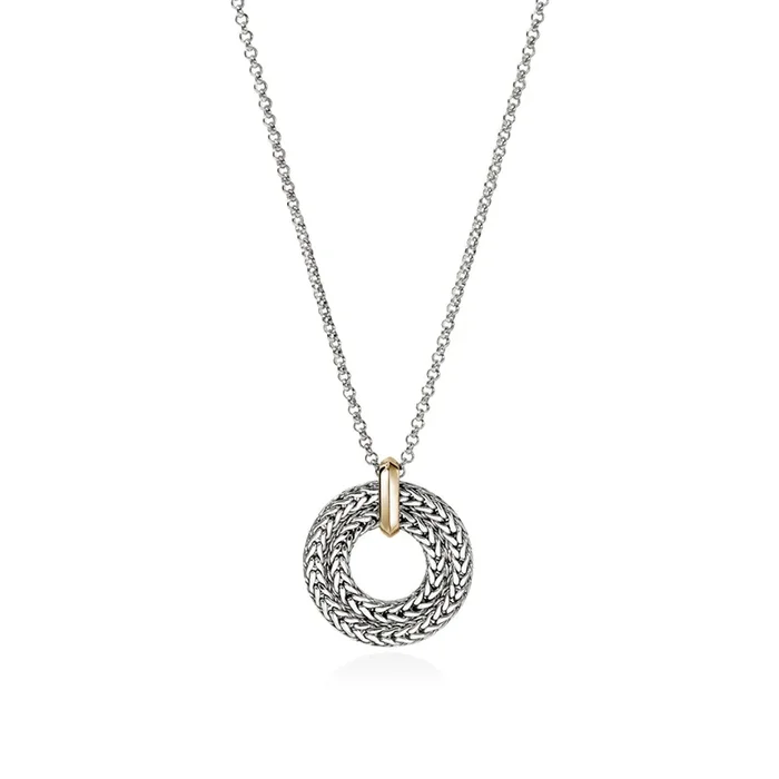 John Hardy Silver Icon Link Necklace with Gold Stations