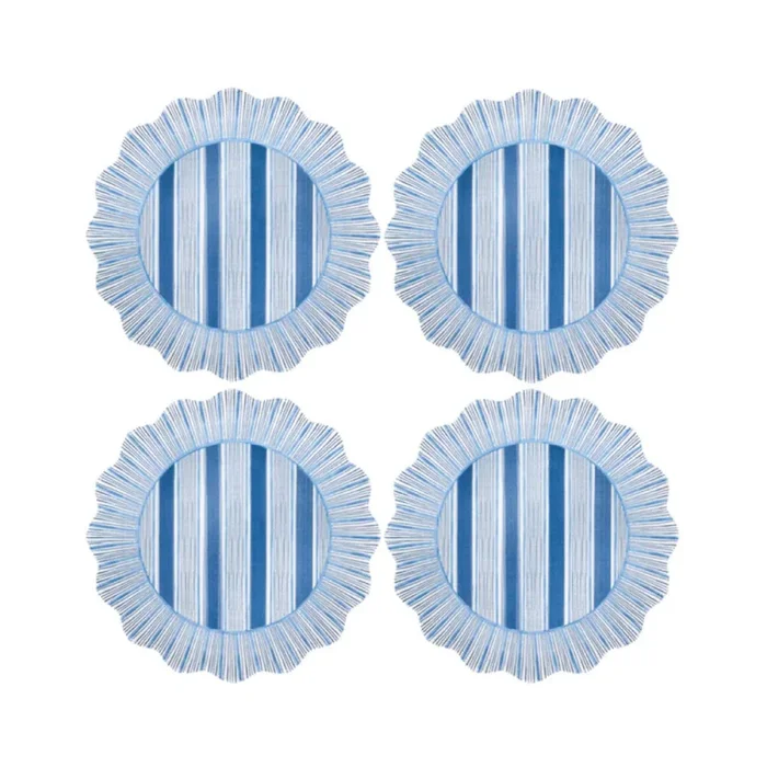 Juliska Cabana Stripe Melamine Dinner Plate Set of 4 – Ocean