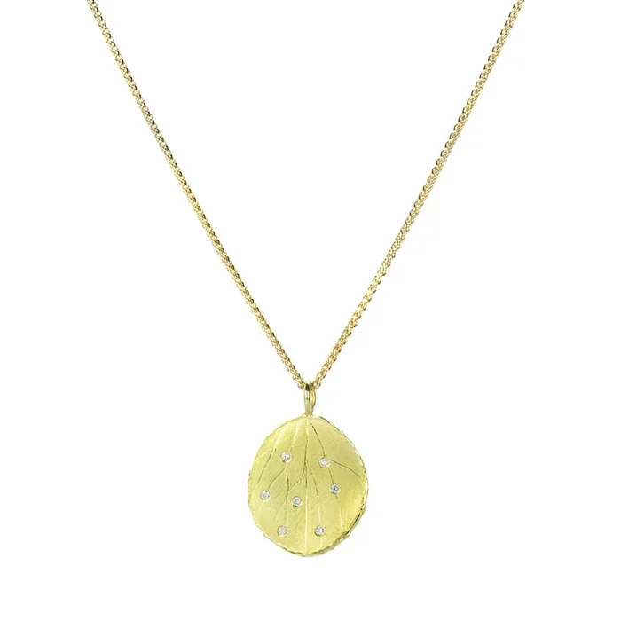 Jumbo Petal Pendant with Diamonds