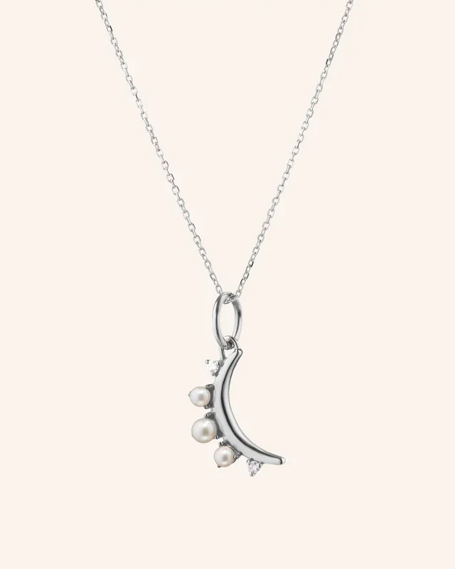 June Pearl “Moon” Sterling Silver Birthstone Necklace