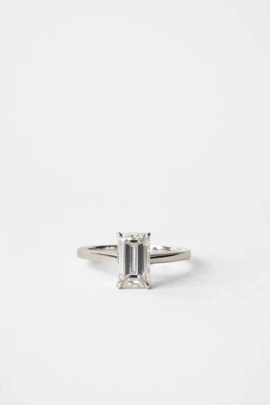 June Solitaire || Elongated Emerald