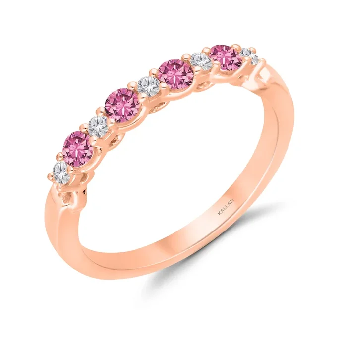 Kallati Pink Sapphire Diamond Band