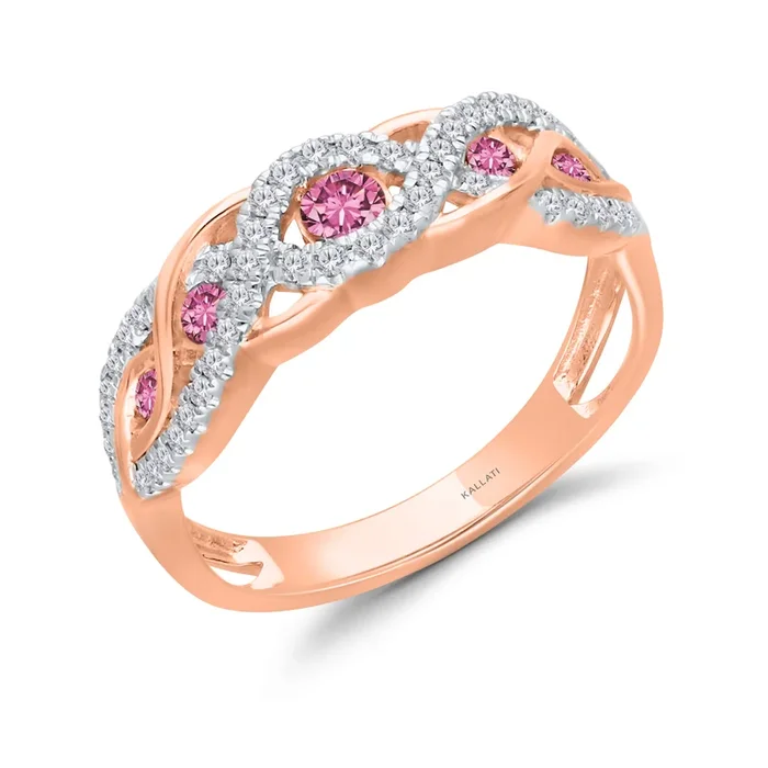 Kallati Pink Sapphire Diamond Infinity Band