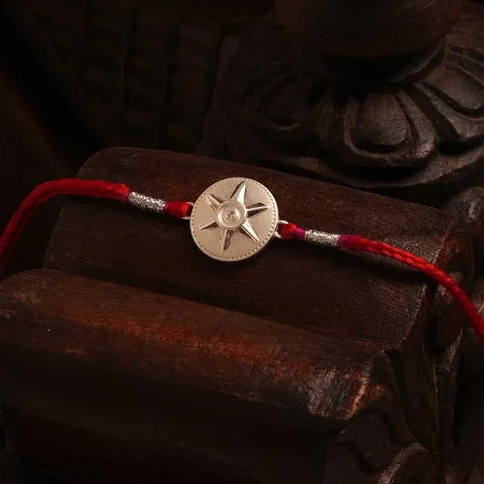 Karmic Circle 0.01 Carat Lab-Grown Diamond 999 Silver Rakhi