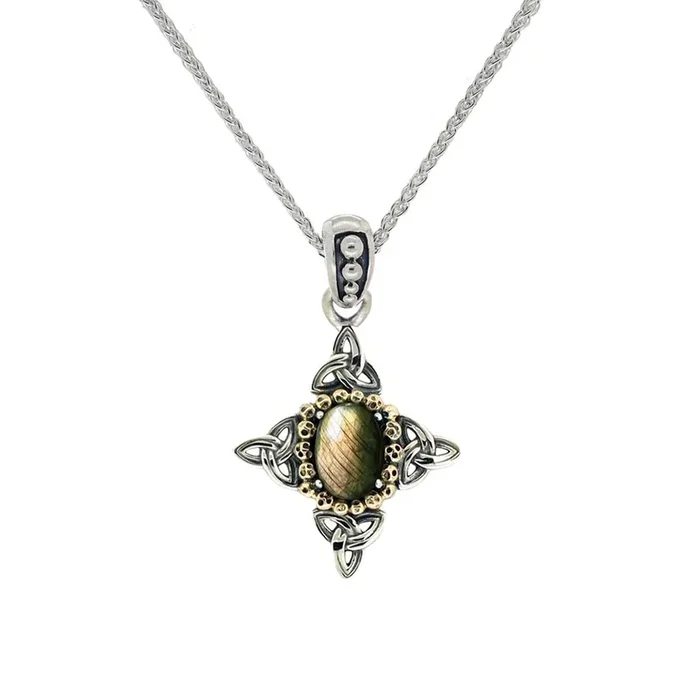 Keith Jack Celestial Labradorite Necklace in Sterling Silver and 10kt Yellow Gold