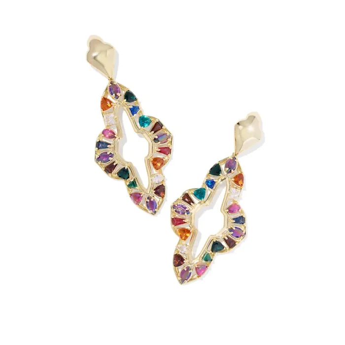Kendra Scott Gold Abbie Crystal Statement Earrings
