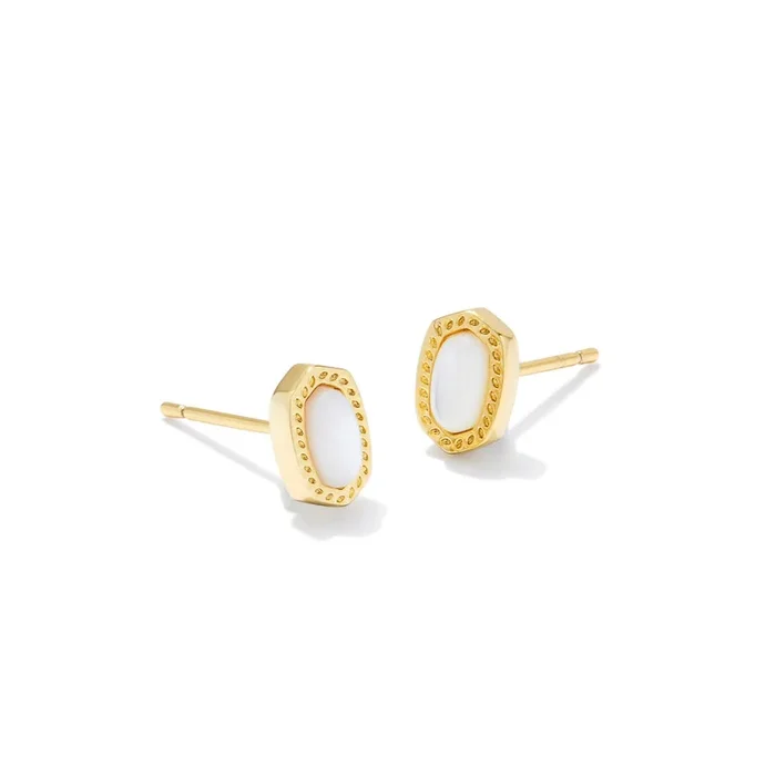 Kendra Scott Mini Ellie Stud Earrings – Gold Ivory Mother of Pearl