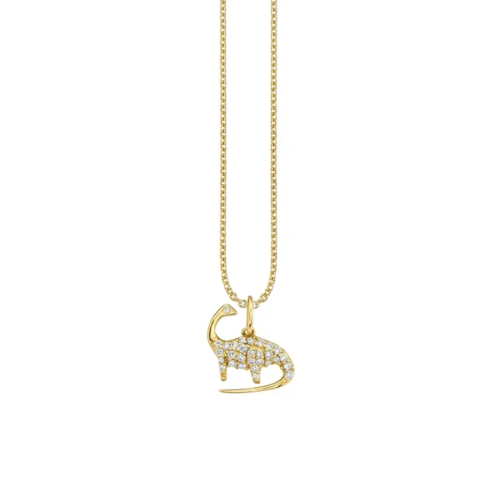 Kids Collection Gold & Diamond Brontosaurus Necklace