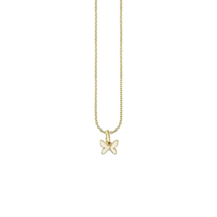 Kids Collection Gold & Enamel Mini Butterfly Charm Necklace
