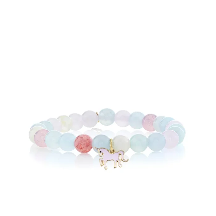 Kids Collection Gold & Enamel Unicorn on Jade
