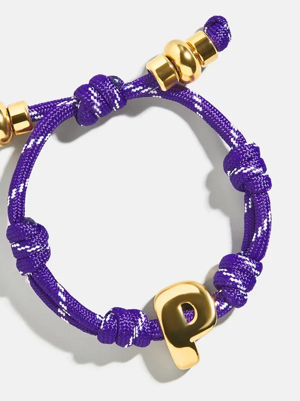 Knotty Initial Custom Bracelet – Purple Two Single Letter