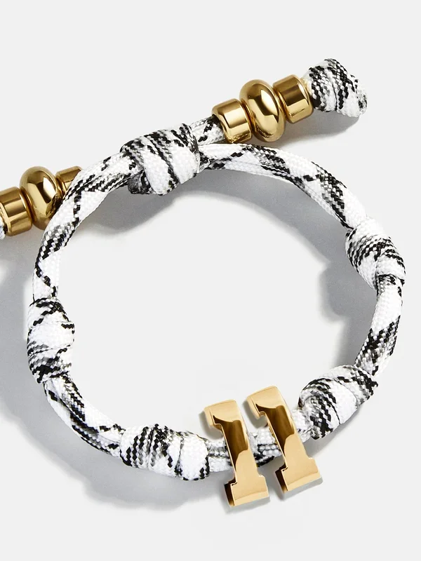 Knotty Varsity Number Custom Bracelet – Onyx/White Double Digit