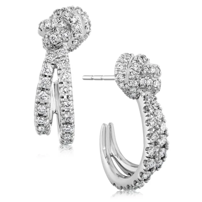 KWIAT Platinum Entwine Diamond Hoop Earrings