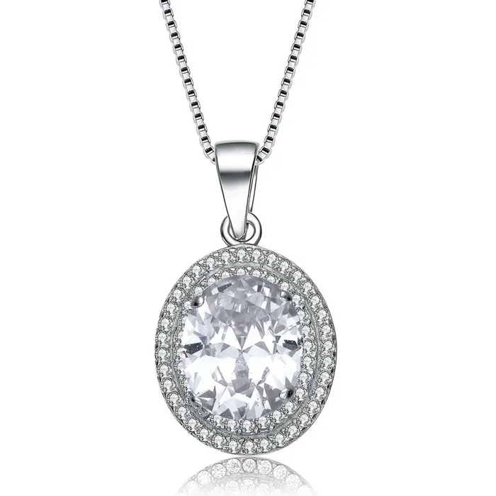 La Roche Solitaire Double Halo Necklace
