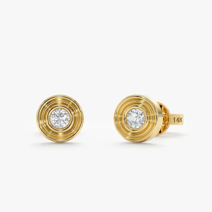 Lab Diamond Circle Stud, Thessaly