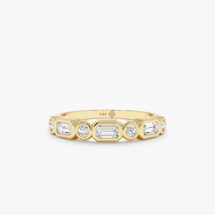 Lab Grown Alternating Wedding Ring, Briony