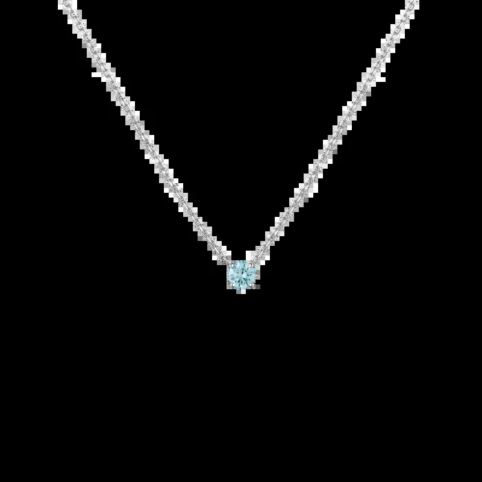 Lab Grown Blue Diamond Solitaire Necklace