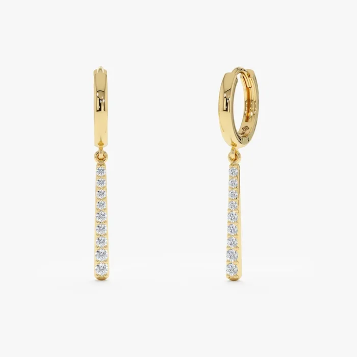 Lab Grown Diamond Bar Huggie, Nolira