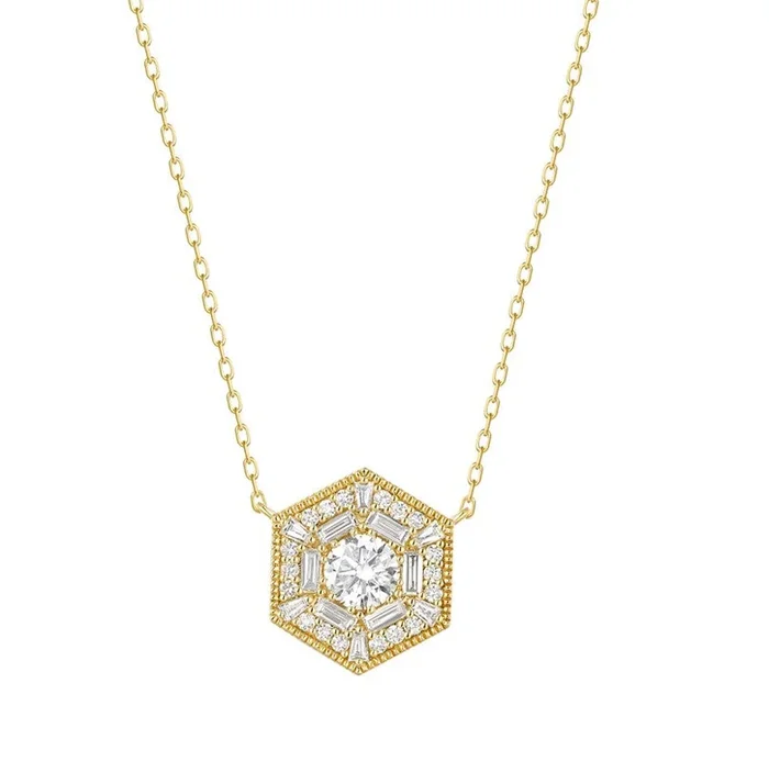 Lab Grown Diamond Hexagon Necklace (1.41 tcw)