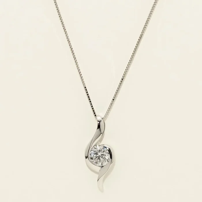 Lab Grown Diamond Necklace in 10kt White Gold (1/2ct tw)