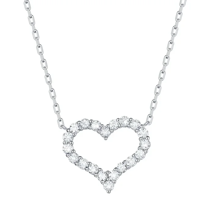Lab Grown Diamond Open Heart Necklace