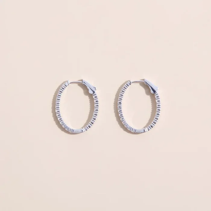 Lab Grown Diamond Oval Hoop Earring, Lucy – 1.65 mm