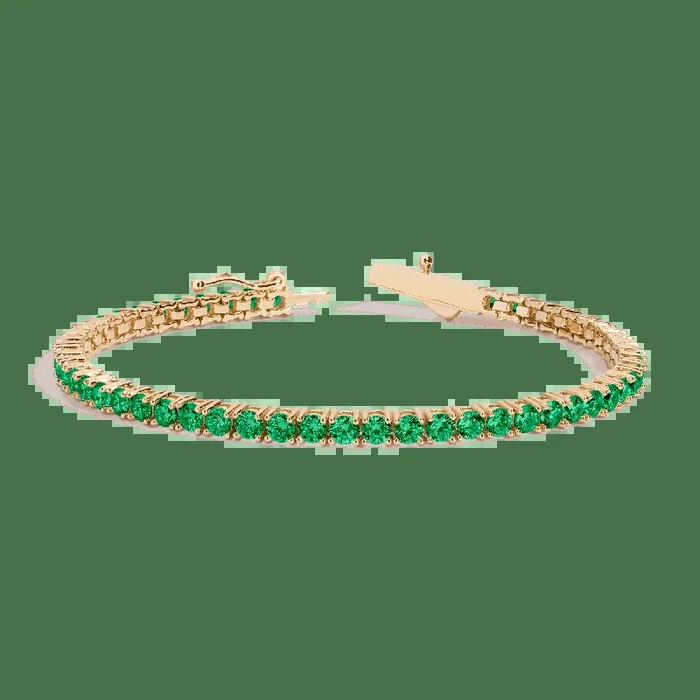 Lab Grown Green Emerald Tennis Bracelet – 6ct