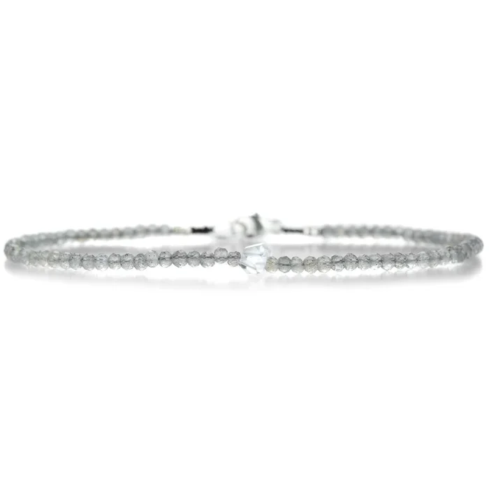 Labradorite and Herkimer Quartz Bead Bracelet