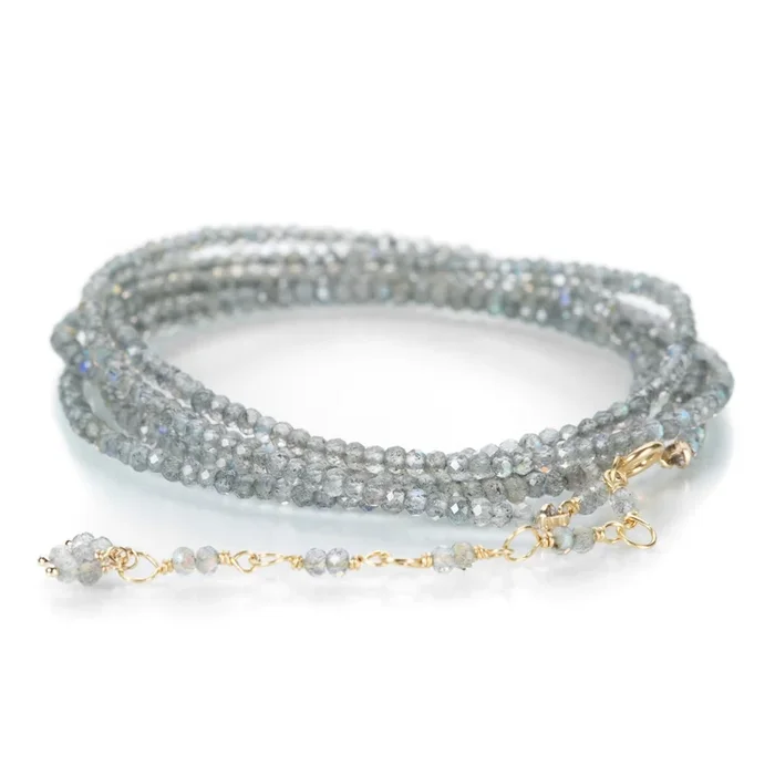 Labradorite Bead Wrap Bracelet